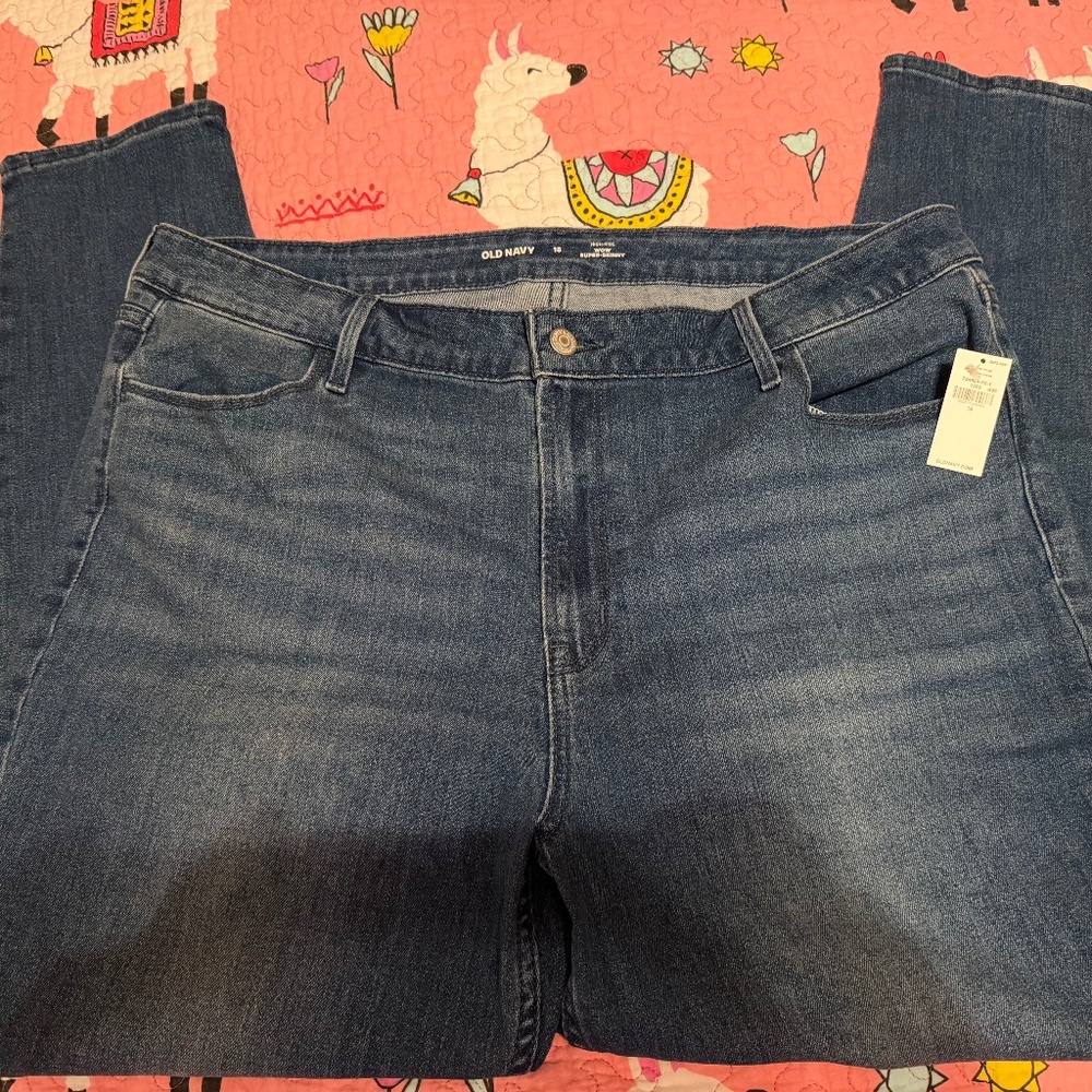 NWT Old Navy High-Waisted Wow Super-Skinny Jeans 18 Regular, Dark Wash